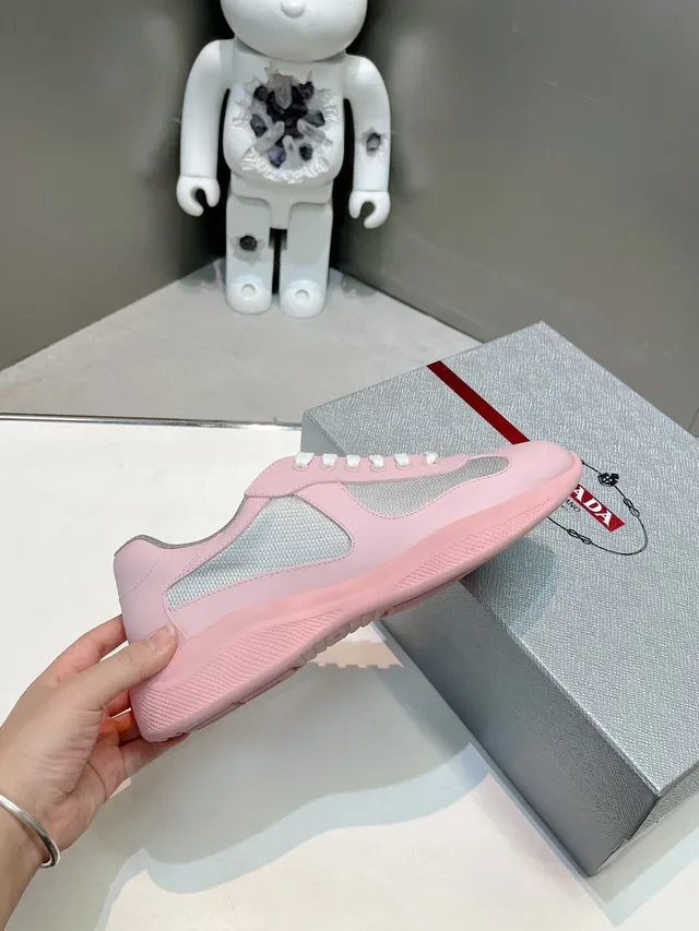 Prada Cloudbust Pink Gray Low-Top Mixed-Material Upper Lifestyle Sneakers 5