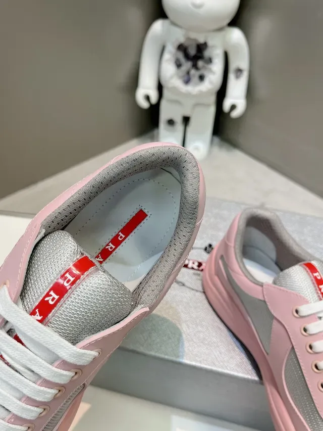 Prada Cloudbust Pink Gray Low-Top Mixed-Material Upper Lifestyle Sneakers 6