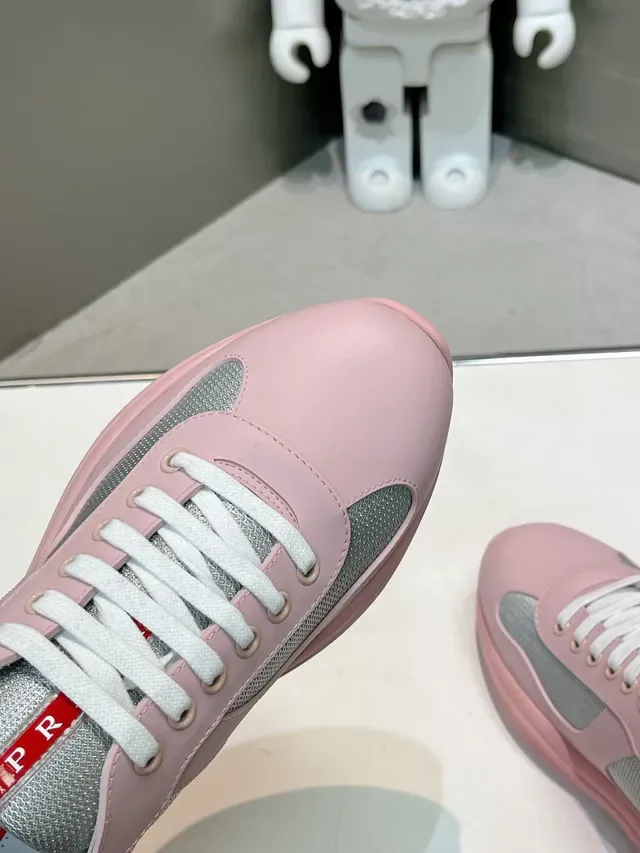 Prada Cloudbust Pink Gray Low-Top Mixed-Material Upper Lifestyle Sneakers 8
