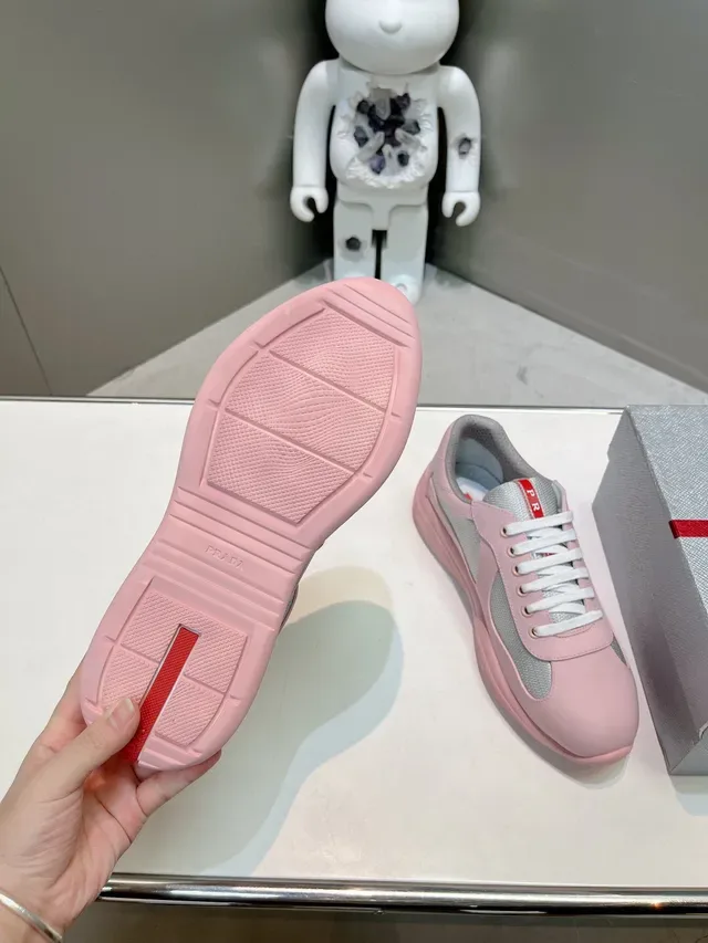 Prada Cloudbust Pink Gray Low-Top Mixed-Material Upper Lifestyle Sneakers 9