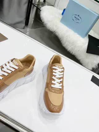 Prada Cloudbust Tan and White Chunky Sneakers 6