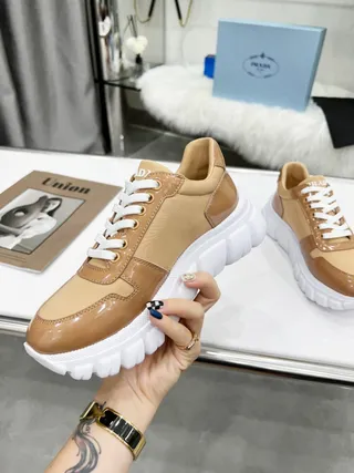 Prada Cloudbust Tan and White Chunky Sneakers 8