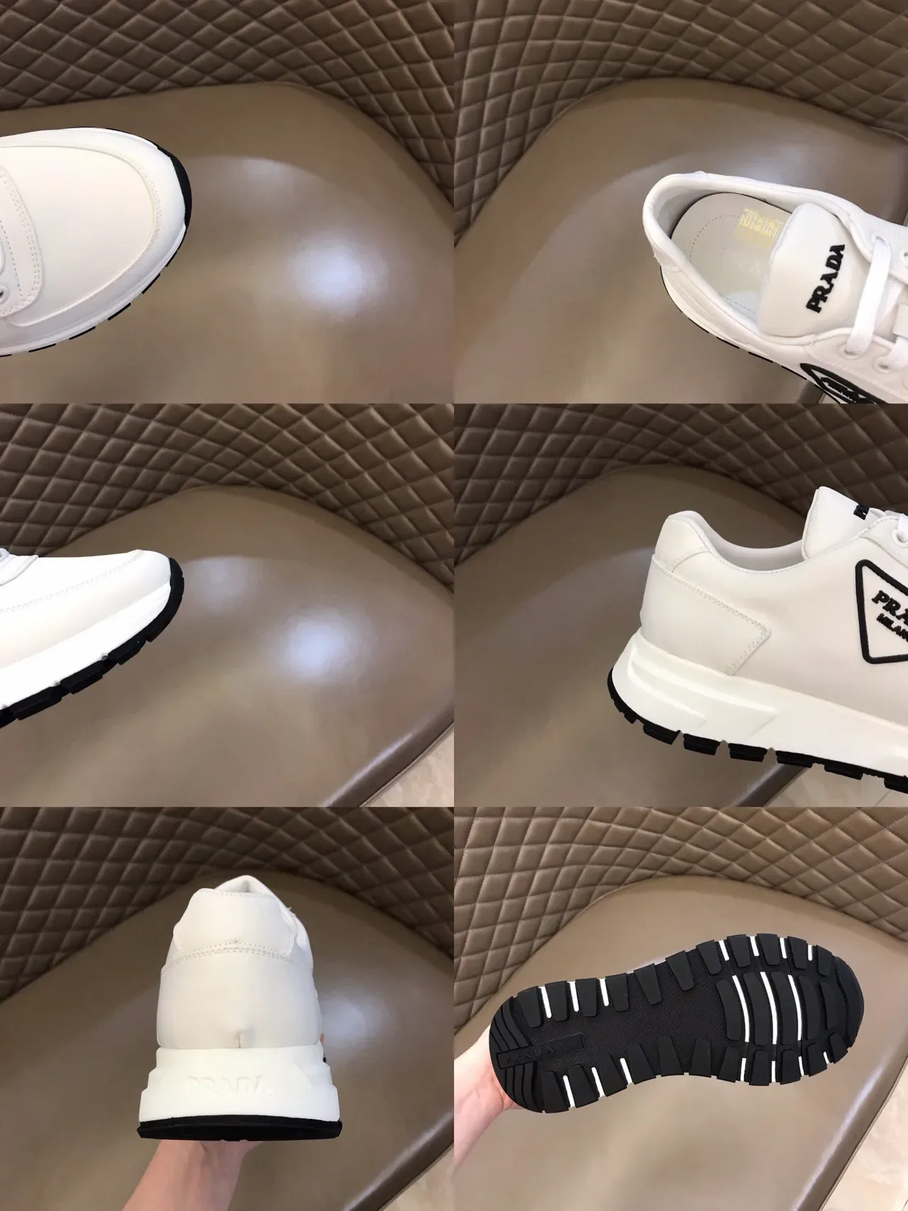 Prada Cloudbust White Black Low-Top Leather-Like Upper Lifestyle Sneakers 2