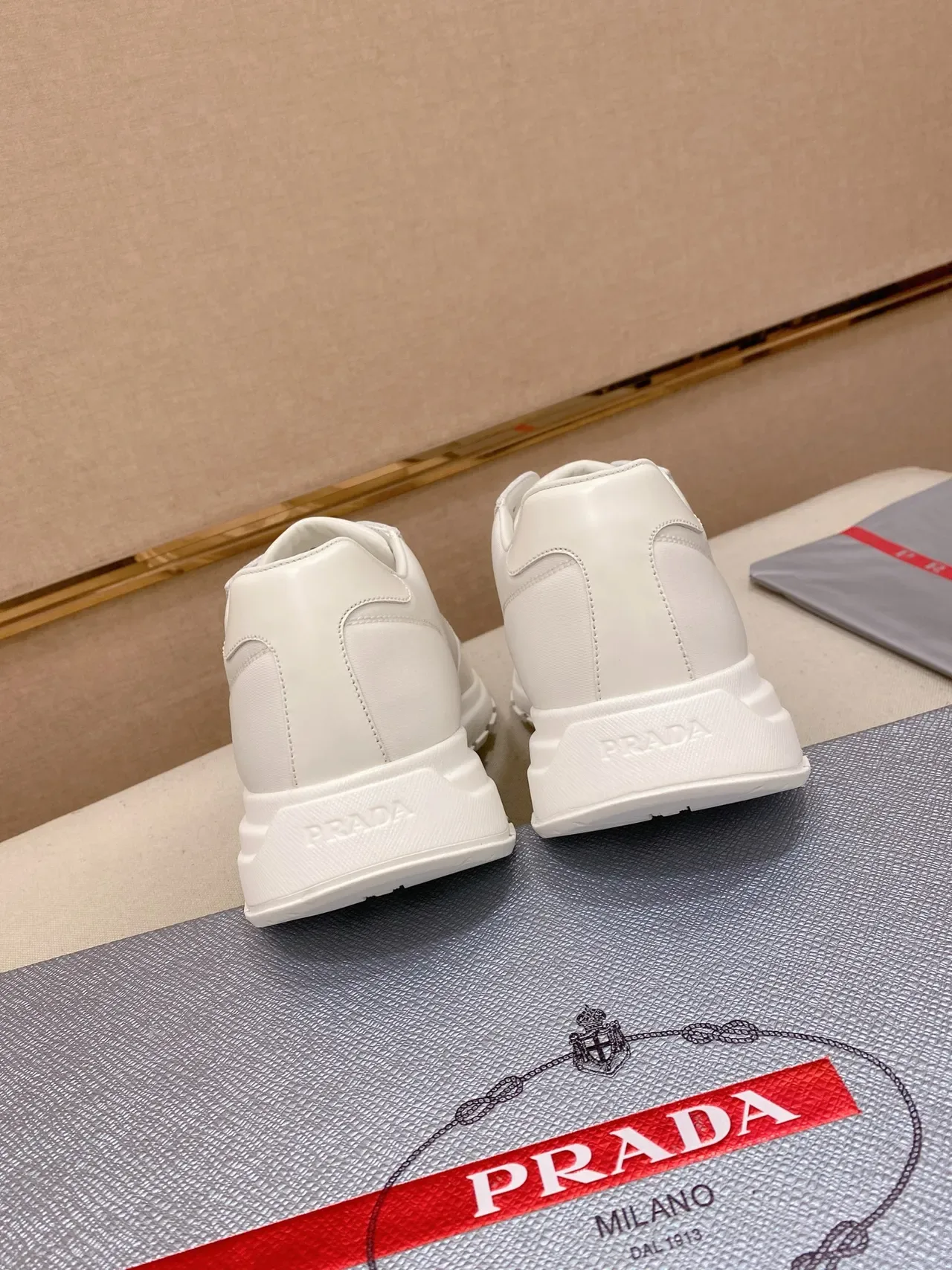 Prada Cloudbust White Leather Lifestyle Sneakers 3