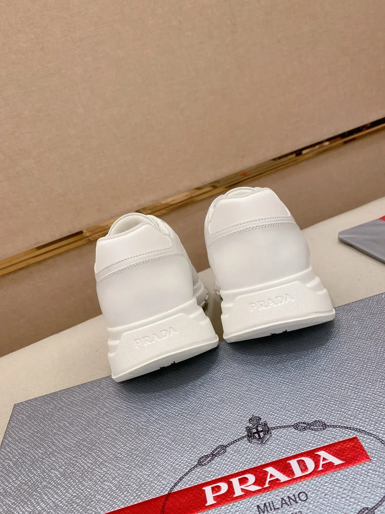 Prada Cloudbust White Leather Lifestyle Sneakers 3