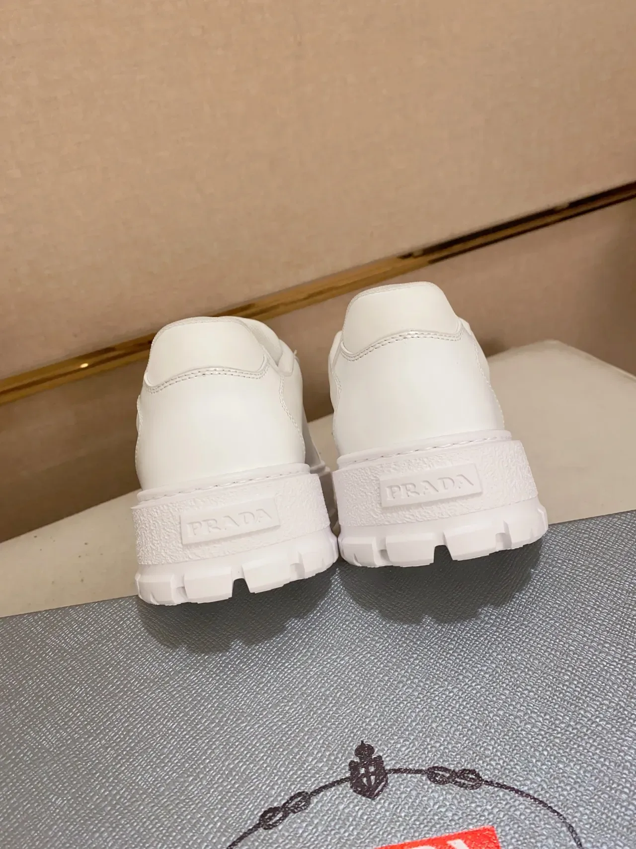 Prada Cloudbust White Leather Platform Sole Chunky Sneakers 3