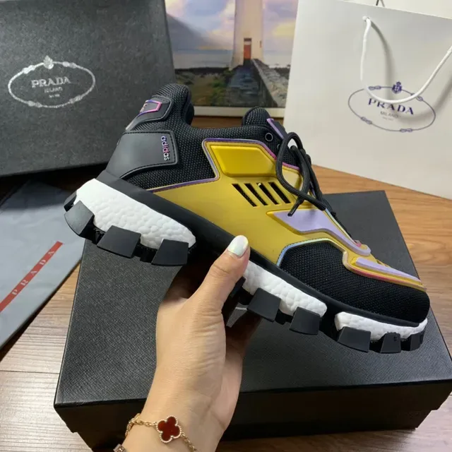 Prada Cloudbust Yellow Black Multicolor Chunky Sneakers 3