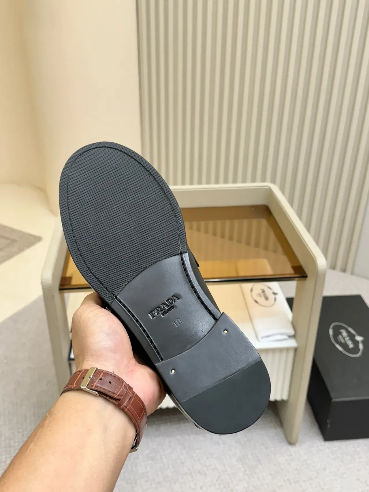 Prada Horsebit Loafer Black Leather Loafers 2