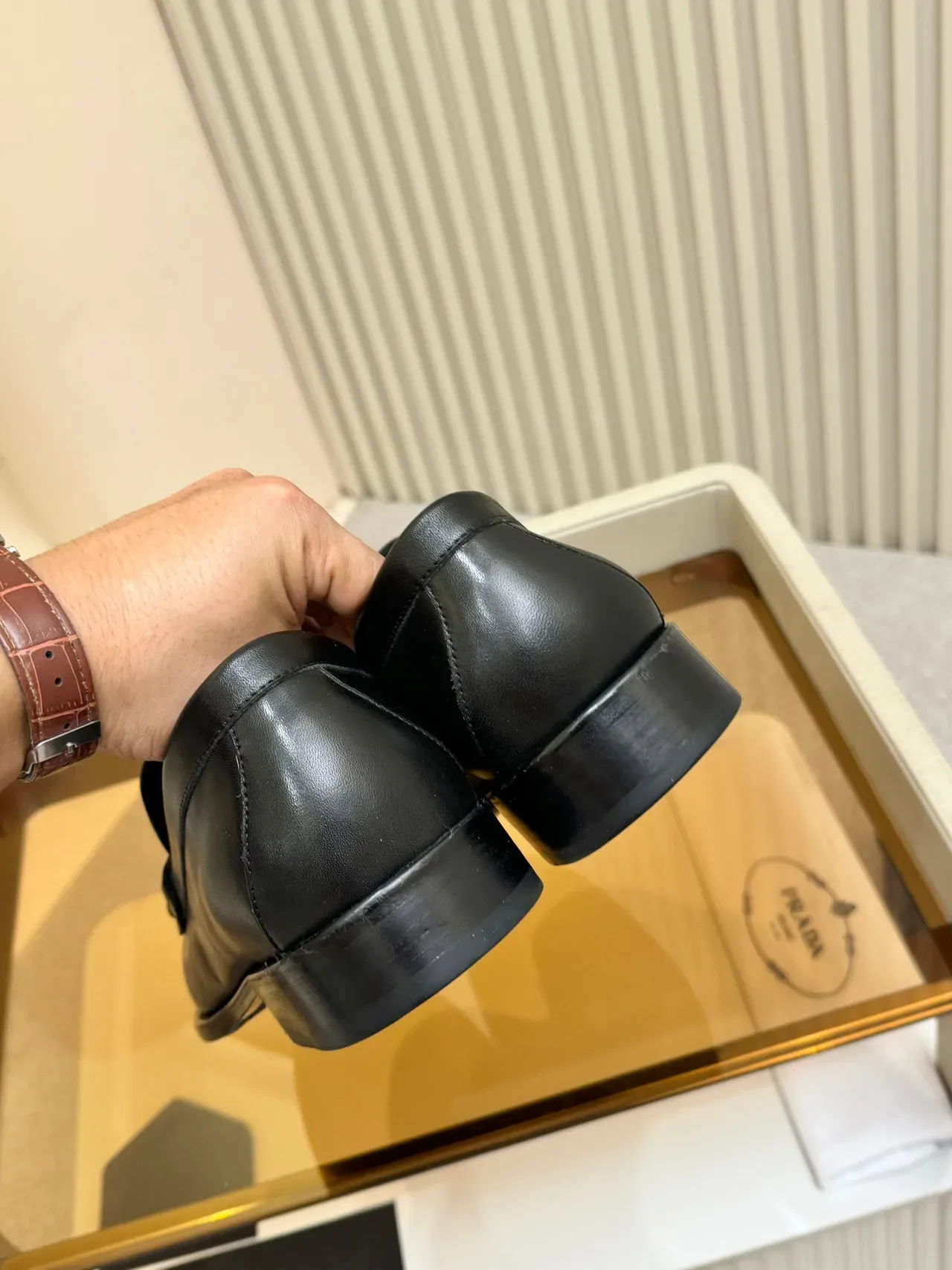 Prada Horsebit Loafer Black Leather Loafers 3
