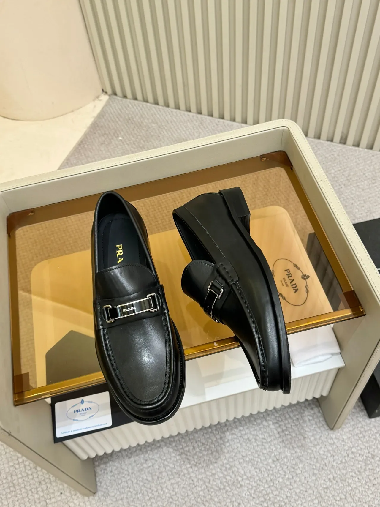 Prada Horsebit Loafer Black Leather Loafers 5