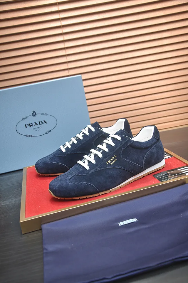 Prada Navy Suede Lifestyle Sneaker 4