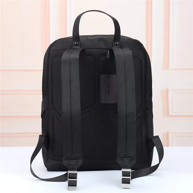Prada Re-Edition Black Structured Nylon Casual Backpack 8