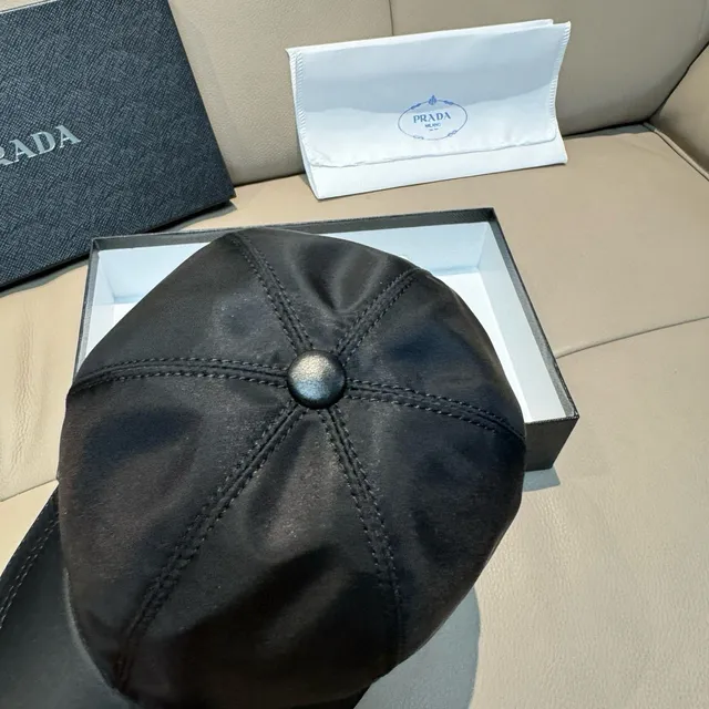 Prada Structured Black Baseball Cap 5