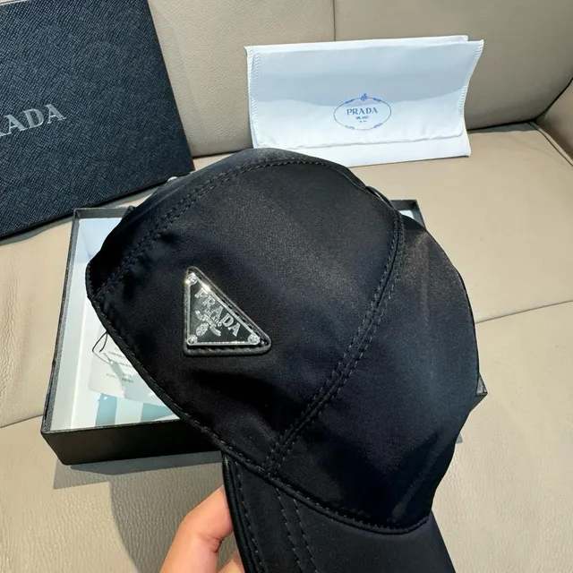 Prada Structured Black Baseball Cap 7