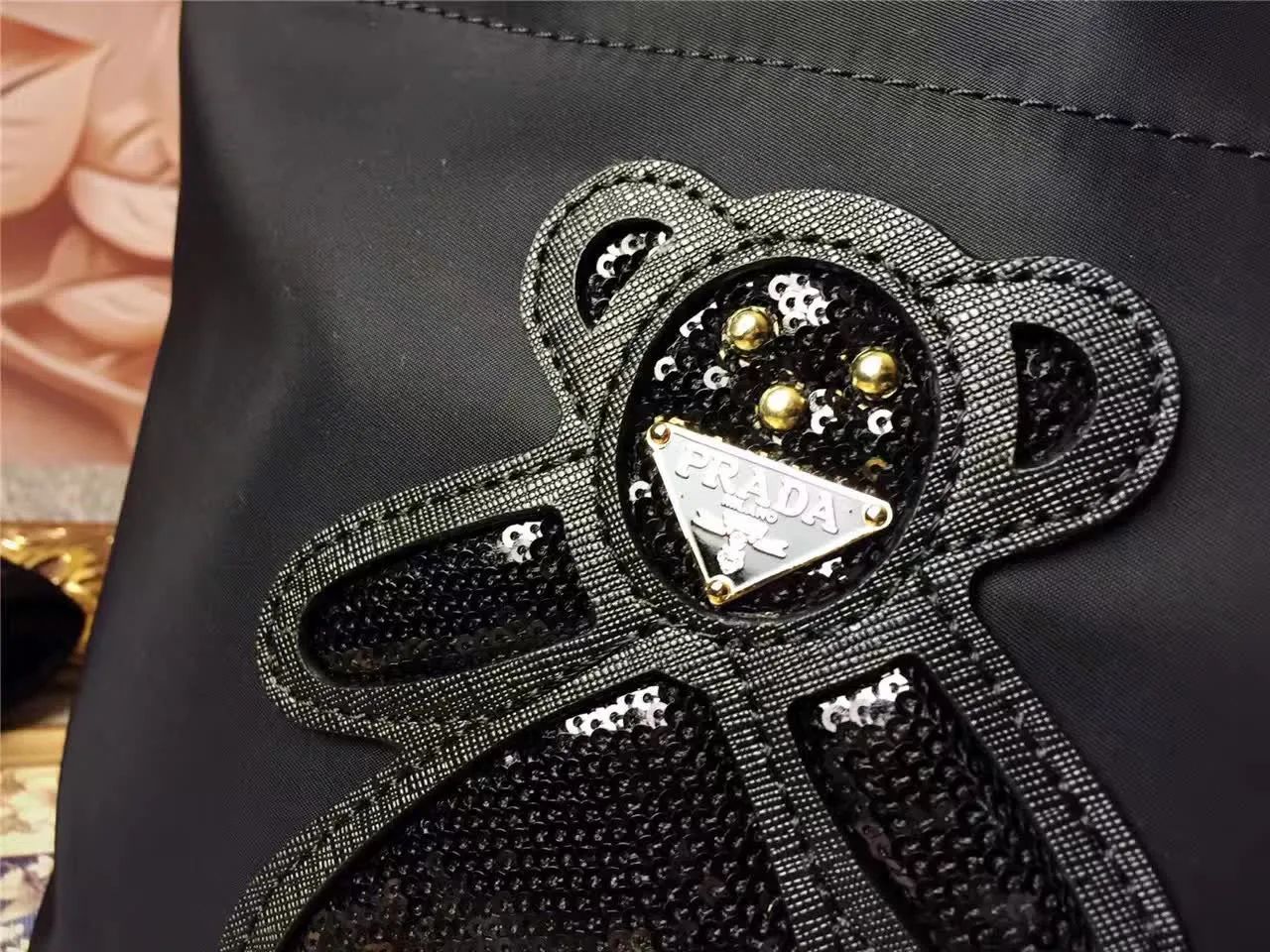 Prada Teddy Bear Black Nylon Tote Bag 5