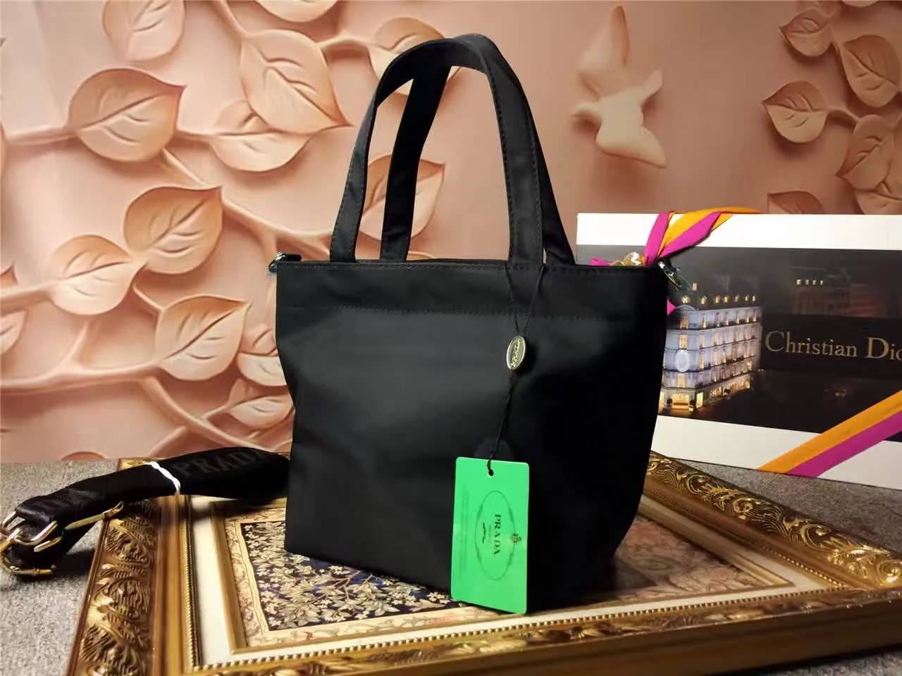 Prada Teddy Bear Black Nylon Tote Bag 8