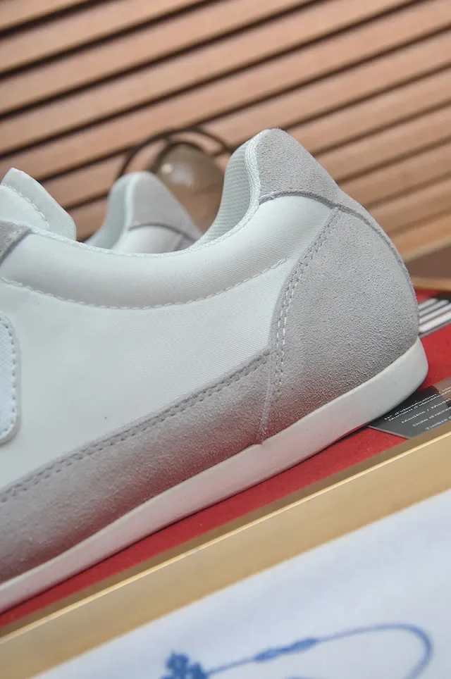 Prada White Gray Two-Tone And Light Suede Smooth Leather Panels Lifestyle Sneakers 7