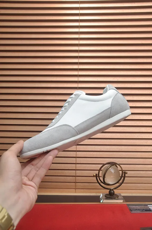 Prada White Gray Two-Tone And Light Suede Smooth Leather Panels Lifestyle Sneakers 9