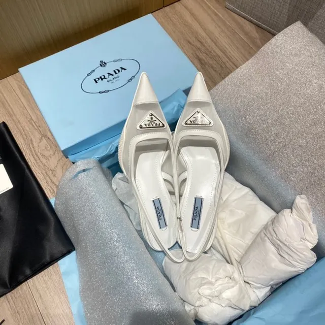 Prada White Transparent Pointed-Toe Slingback Pump 2