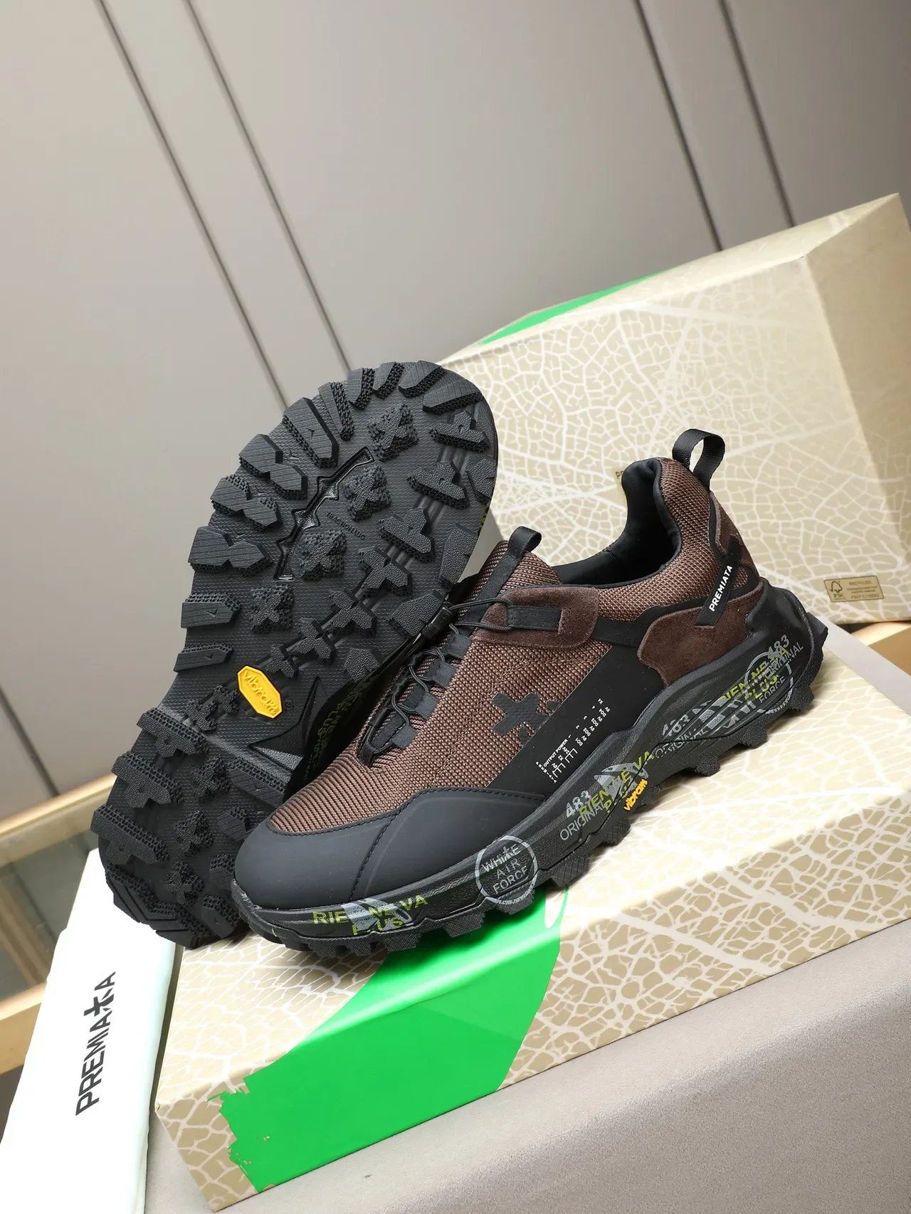 Premiata Rien Ne Va Plus Brown and Black Lifestyle Sneakers 4