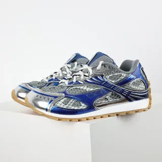 Puma Blue Silver Metallic And Overlay Mesh Ventilation Panels Lifestyle Sneakers