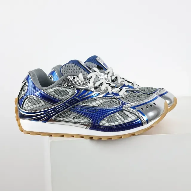 Puma Bleu Argent Métallique Et Panneaux De Maille De Ventilation En Overlay Sneakers Lifestyle 3