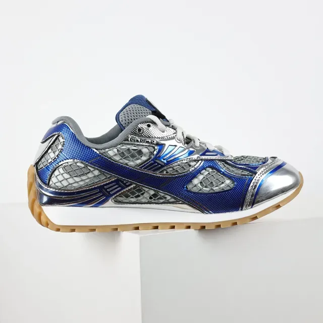 Puma Bleu Argent Métallique Et Panneaux De Maille De Ventilation En Overlay Sneakers Lifestyle 7