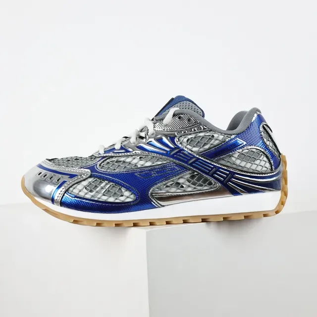Puma Bleu Argent Métallique Et Panneaux De Maille De Ventilation En Overlay Sneakers Lifestyle 9
