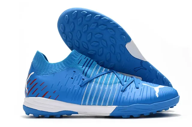 Puma Future Z bleu rose col de chaussette tricotée superpositions synthétiques texturées sneakers 4