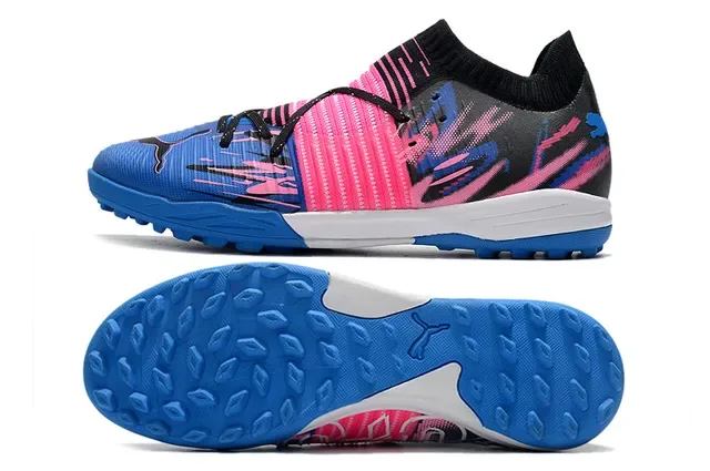 Puma Future Z bleu rose col de chaussette tricotée superpositions synthétiques texturées sneakers 17