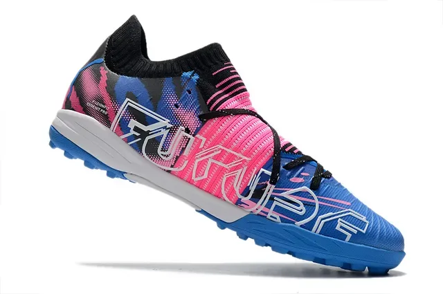 Puma Future Z bleu rose col de chaussette tricotée superpositions synthétiques texturées sneakers 18
