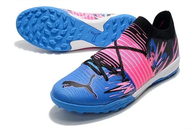 Puma Future Z bleu rose col de chaussette tricotée superpositions synthétiques texturées sneakers 21