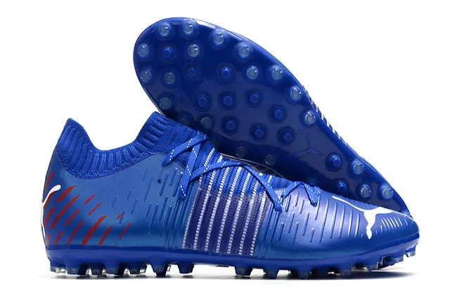 Puma Future Z حذاء كرة القدم برتقالي أصفر مع أعلى من النسيج المحبوك وتكييف الجوارب متكامل قفص الرباط أرض صلبة 7