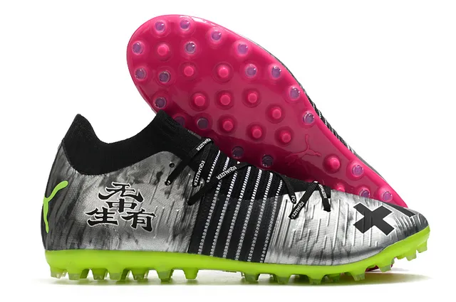 Puma Future Z حذاء كرة القدم برتقالي أصفر مع أعلى من النسيج المحبوك وتكييف الجوارب متكامل قفص الرباط أرض صلبة 8
