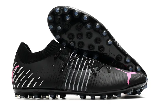 Puma Future Z حذاء كرة القدم برتقالي أصفر مع أعلى من النسيج المحبوك وتكييف الجوارب متكامل قفص الرباط أرض صلبة 9