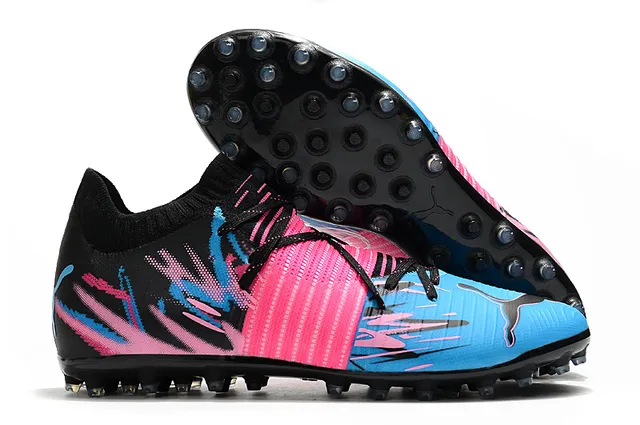 Puma Future Z حذاء كرة القدم برتقالي أصفر مع أعلى من النسيج المحبوك وتكييف الجوارب متكامل قفص الرباط أرض صلبة 11
