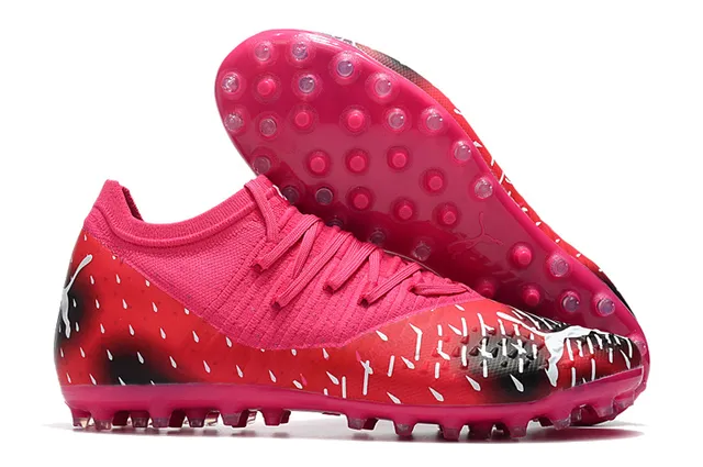 Puma Future Z حذاء كرة القدم برتقالي أصفر مع أعلى من النسيج المحبوك وتكييف الجوارب متكامل قفص الرباط أرض صلبة 19
