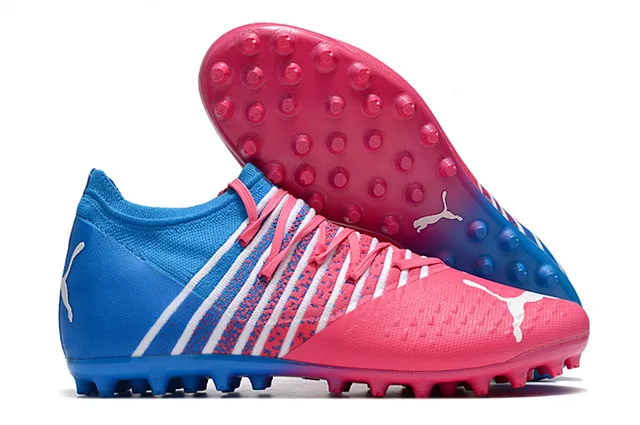 Puma Future Z حذاء كرة القدم برتقالي أصفر مع أعلى من النسيج المحبوك وتكييف الجوارب متكامل قفص الرباط أرض صلبة 23