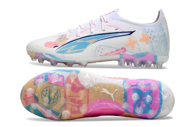 Puma Future Z White Multicolor Low-Cut Graphic-Printed Firm-Ground Soccer Shoes 6