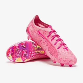 Puma Pink Multicolor Knit Upper Iridescent Outsole Firm-Ground Soccer Shoes