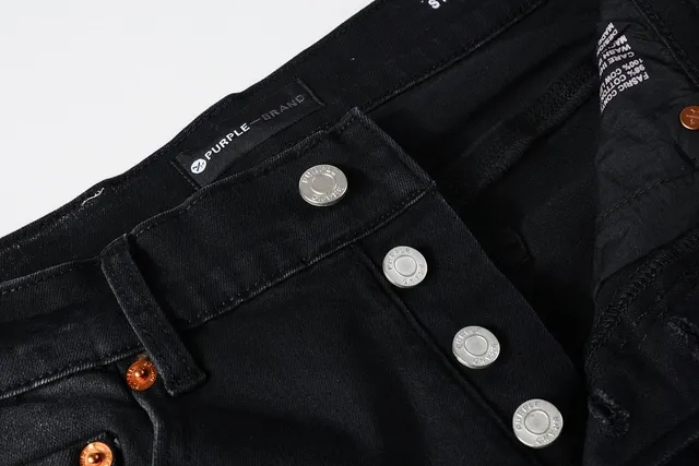 Purple Brand Distressed Black Paint-Splatter Slim Fit Jeans 9