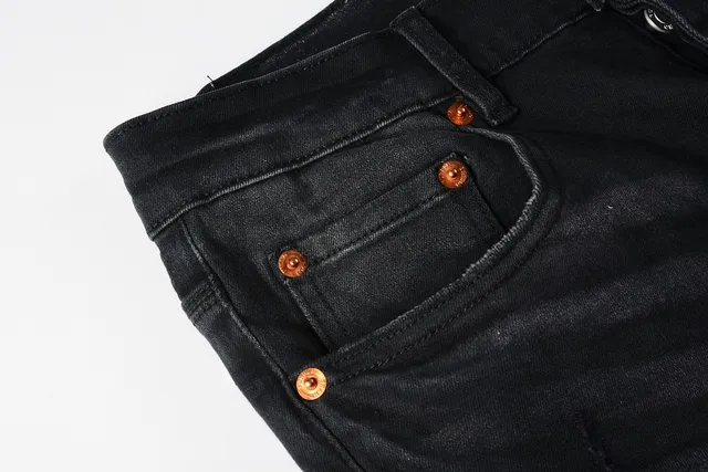 Purple Brand Distressed Black Paint-Splatter Slim Fit Jeans 10