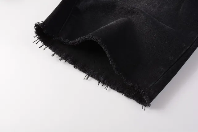 Purple Brand Distressed Black Washed Denim Shorts 3