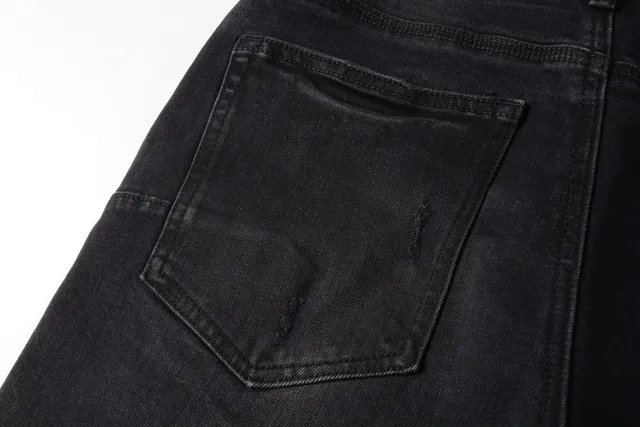 Purple Brand Distressed Black Washed Denim Shorts 5