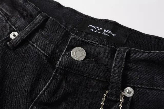 Purple Brand Distressed Black Washed Denim Shorts 11