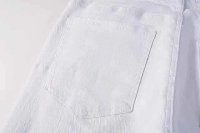 Purple Brand jeans déchirés slim-fit blanc jaune 6
