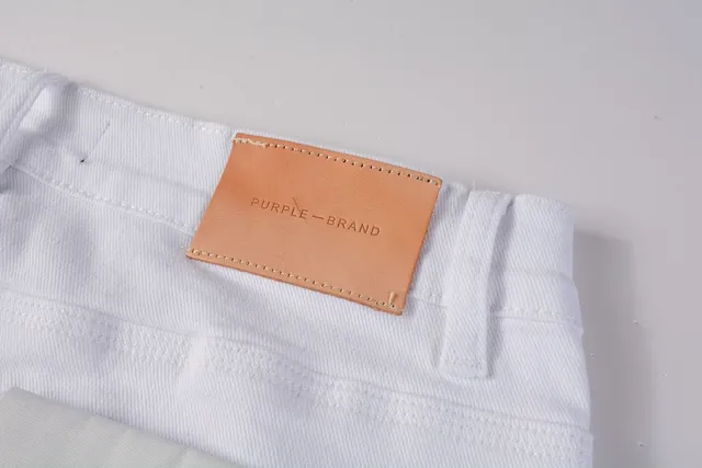 Purple Brand jeans déchirés slim-fit blanc jaune 7