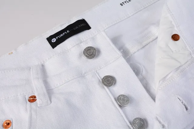 Purple Brand jeans déchirés slim-fit blanc jaune 13