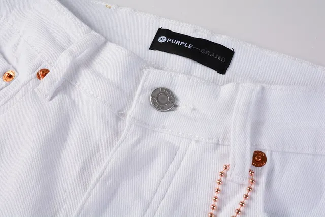 Purple Brand jeans déchirés slim-fit blanc jaune 15