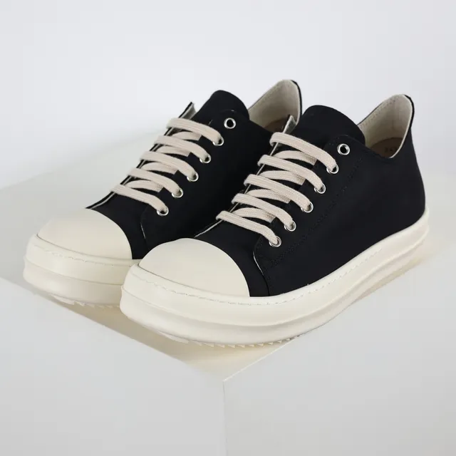 Rick Owens DRKSHDW Geobasket Black Canvas Platform Lifestyle Sneakers 2